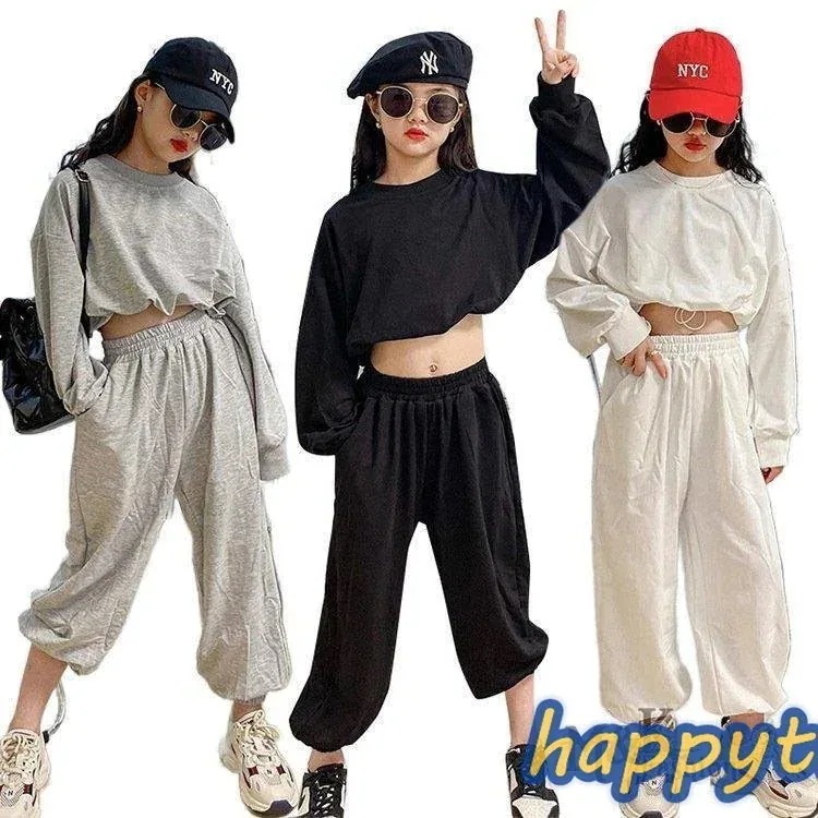 ダンス 衣装 キッズ 韓国 ガールズ トップス パンツ へそ出し ヒップホップ 派手新-4-247