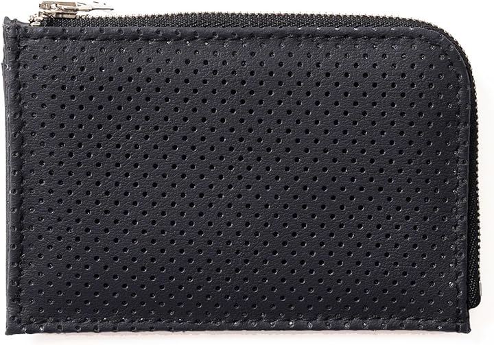 財布 キーケース コインケース メンズ レディース パンチングレザー 小さい財布 コンパクト 小銭入れ 父の日 誕生日 プレゼント( ブラック)