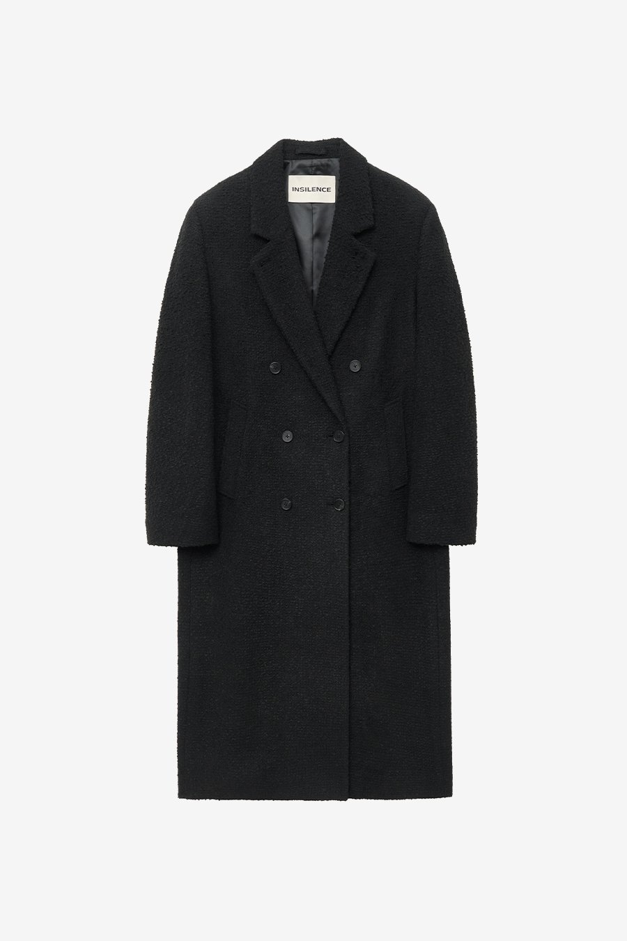 【INSILENCE】[WOMEN] VINTAGE ROBE DOUBLE COAT : BLACK