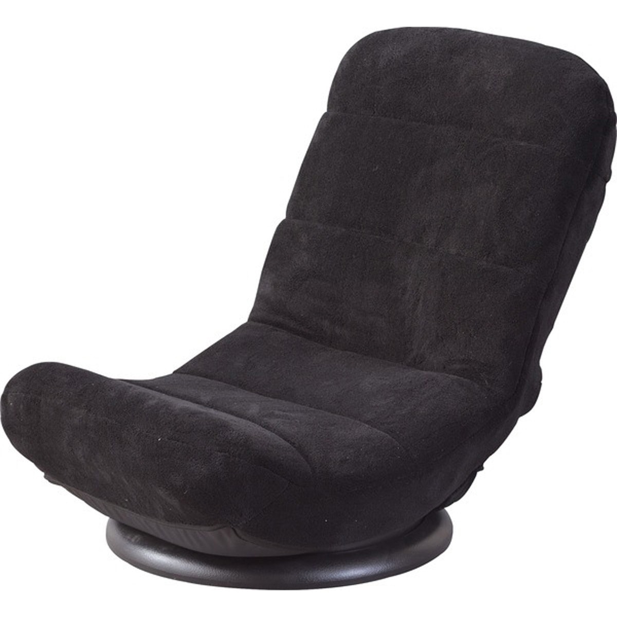 コンパクト回転チェア RKC-176BK RKC-176GY 座椅子 回転チェア 回転 リクライニング 折りたたみ 収納 コンパクト 起毛 シンプル フロア ブラック 黒 グレー 灰