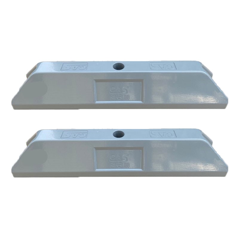 パーキングブロック2個セット 車止め 駐車場用 アンカーボルト穴あり 2色選択 グレー イエロー