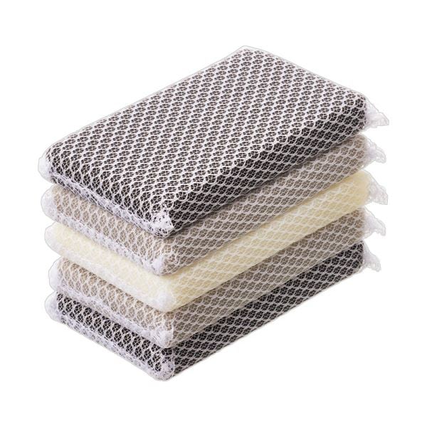 （まとめ） TANOSEE キッチンスポンジ ネットモノトーン 1セット（50個：10個5パック） 10セット