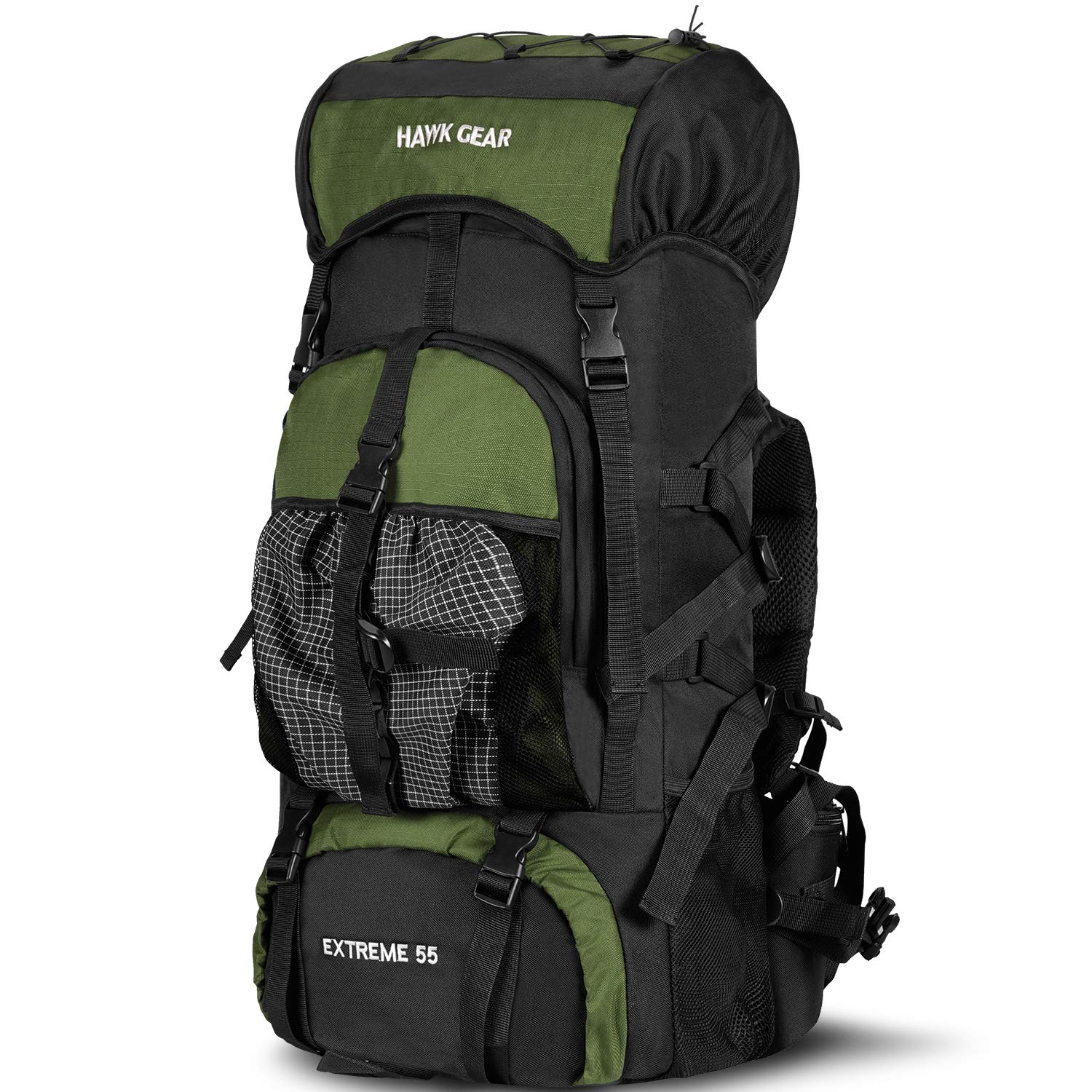 [HAWK GEAR(ホークギア)] バックパック 55L 防水 大容量 レインカバー ザック 長期旅行 防災 災害