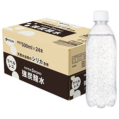 【amazon.co.jp限定】伊藤園 ラベルレス 強炭酸水 500ml24...のサムネイル
