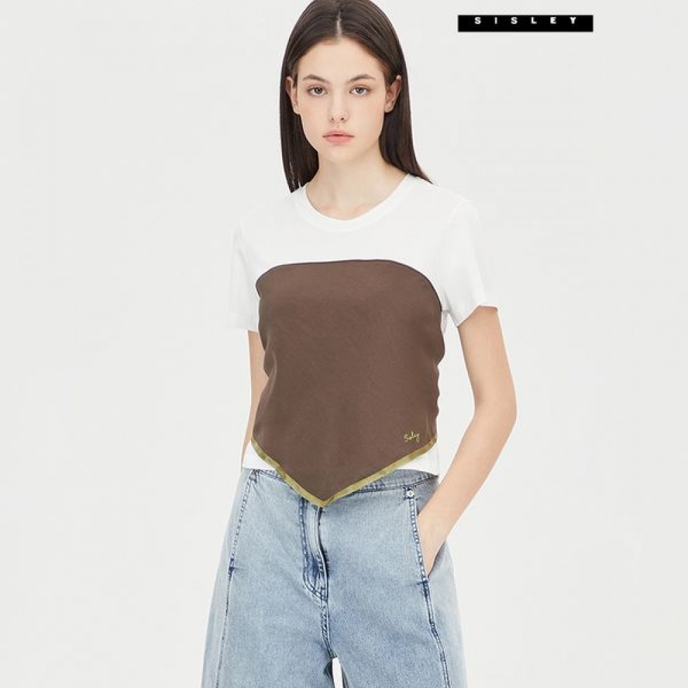 [シスレー] シスレーセレブウェア If スカーフ T シャツ SATSD3531