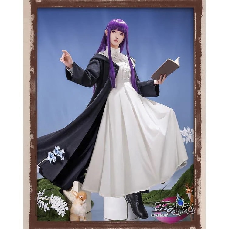 即納あり 三分妄想　葬送フリーレン　コスプレ　フェルン　衣装　ins大人気 ウィッグ　武器　髙!品!質