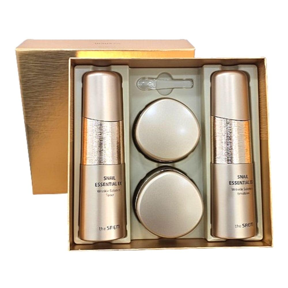 【高保湿エイジングケア】スネイル エッセンシャル EX リンクルソリューション スキンケア 3点セット ハリつや・しっとり保湿・韓国コスメ