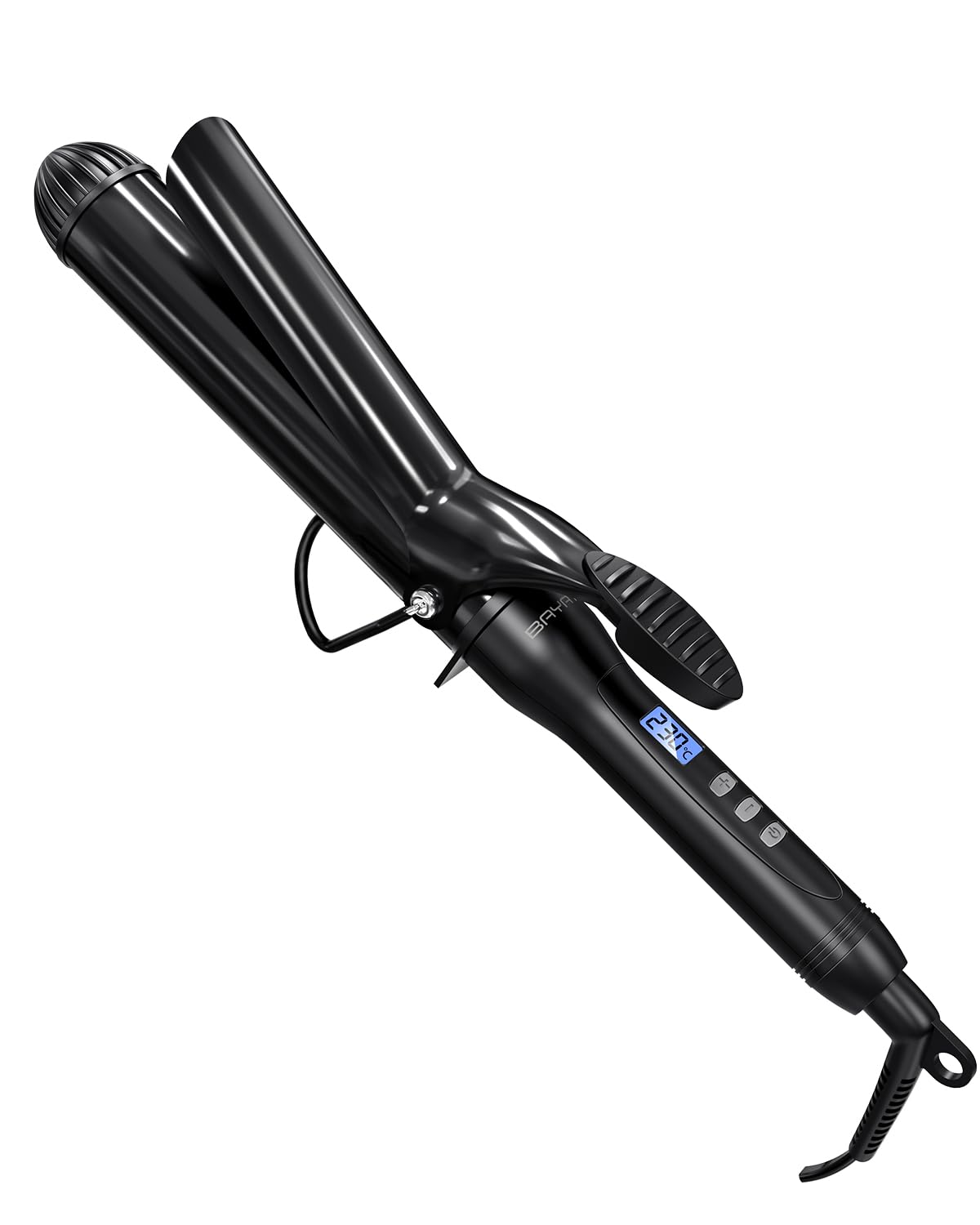 BAYATA コテ 38mm ヘアアイロン カールアイロン 巻き髪 韓国風ヘア 大きめカール 100℃～220℃調節 25段階温度調整 MAX220℃ デジタル温度表示 自動電源OFF 海外対応 PS