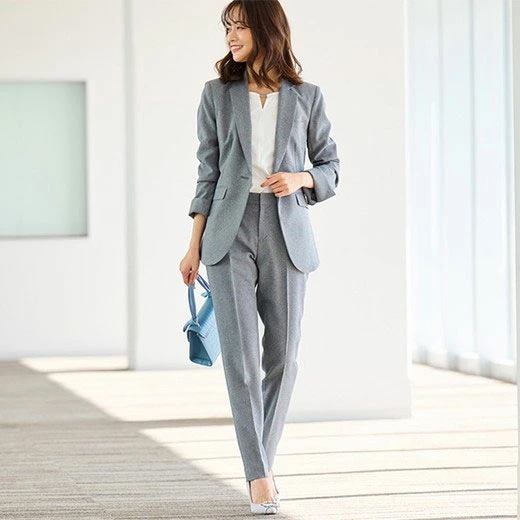 [最安値挑戦]！防シワ多機能キャリアスーツ レディース 春 スーツ セットアップ 点数セット 7号-23号
