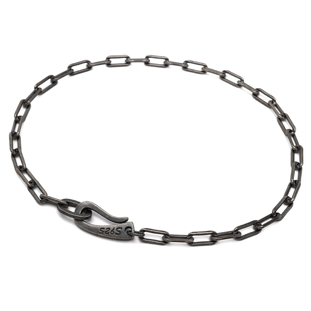 シルバー925 長小豆チェーンブレスレット [bs252-3mm]