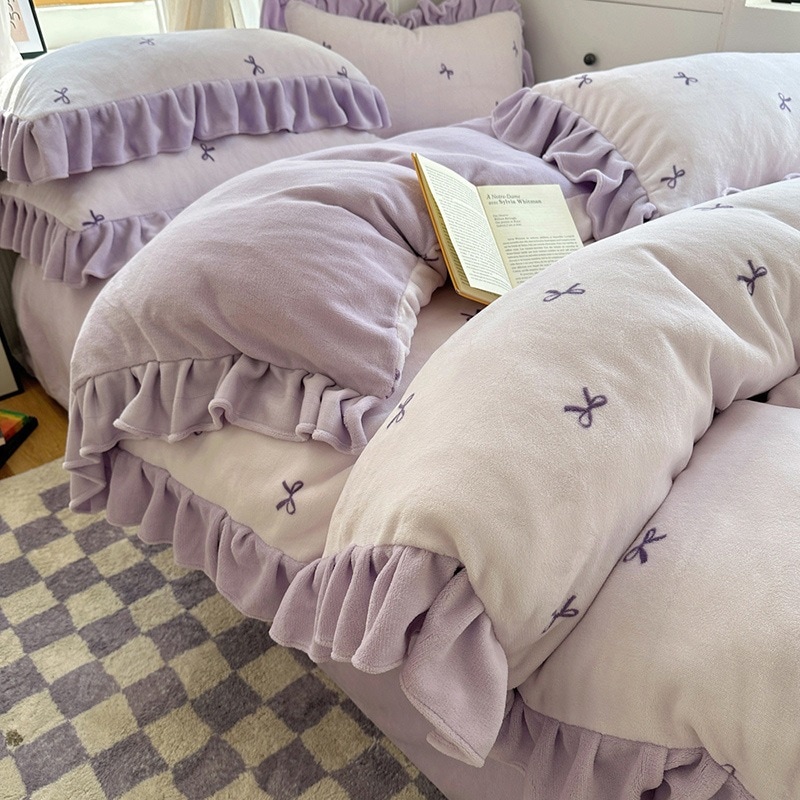2025年新スタイル厚手ミルクフリース4点寝具セットコーラルフリースホームベッドルーム3点寝具セット