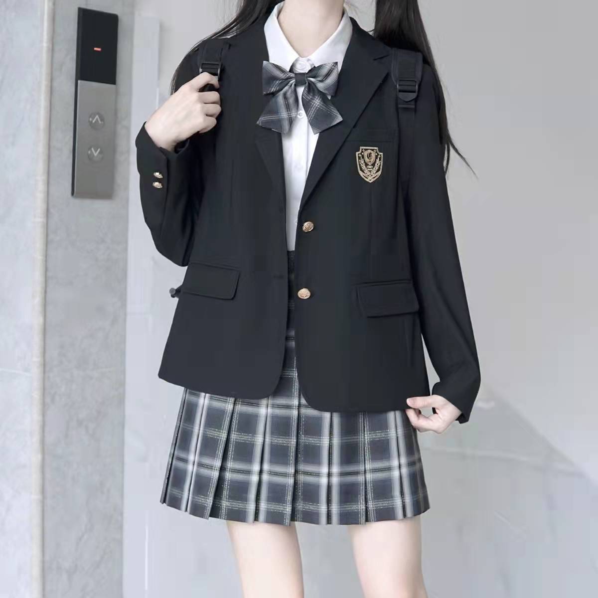 スーツ 大学JK/DK制服 学風 男女兼用 ブレザー ジャケット 春 秋冬 純正 黒 スーツ ゆったり トレンド