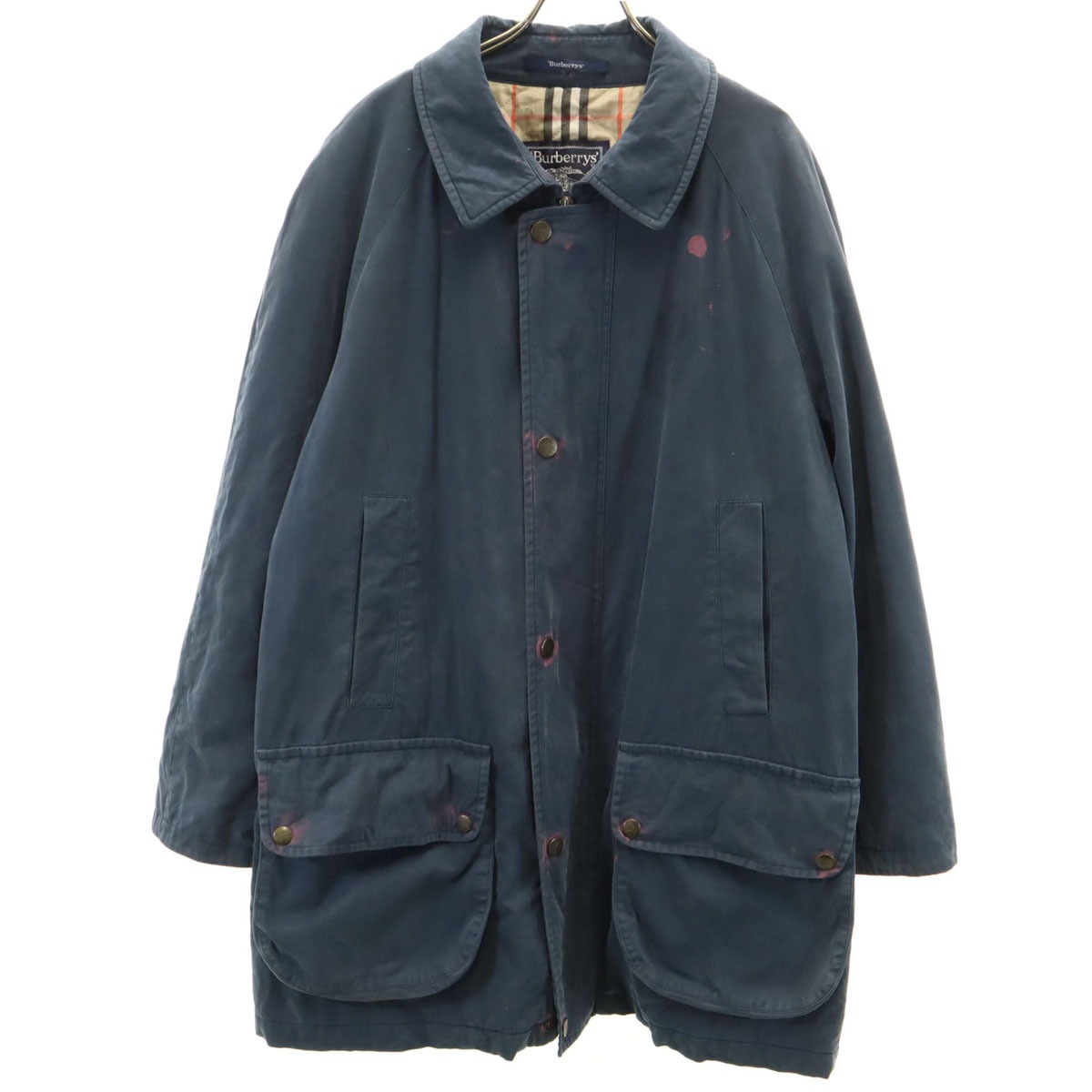 Burberrys バーバリーズ 90s オールド ステンカラーコート ネイビー系 メンズ 古着