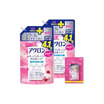 他サイト： アクロン 【まとめ買い 大容量】 おしゃれぎ用 洗濯洗剤 詰替ウルトラジャンボ1590ml×2個+リーフレットの商品画像