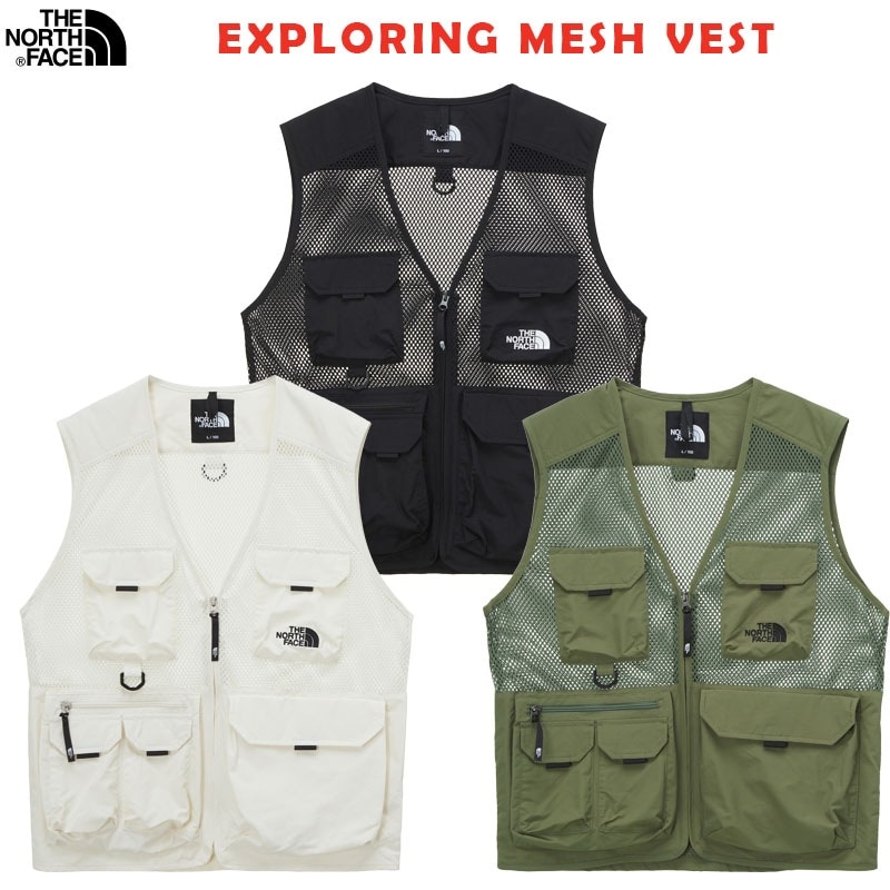 韓国正規品保証 関税負担なし NV3BP02A EXPLORING MESH VESTデイリー 基本 着装 男子 女子 人気 韓国 ファッション 男女共用 アウトドア