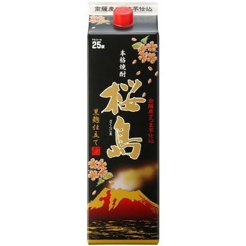 【送料無料】 本坊酒造 桜島 黒麹仕立て 芋 25度 パック 1800ml 1.8L12本【北海道沖縄県東北四国九州地方は必ず送料が掛かります】 16,308円