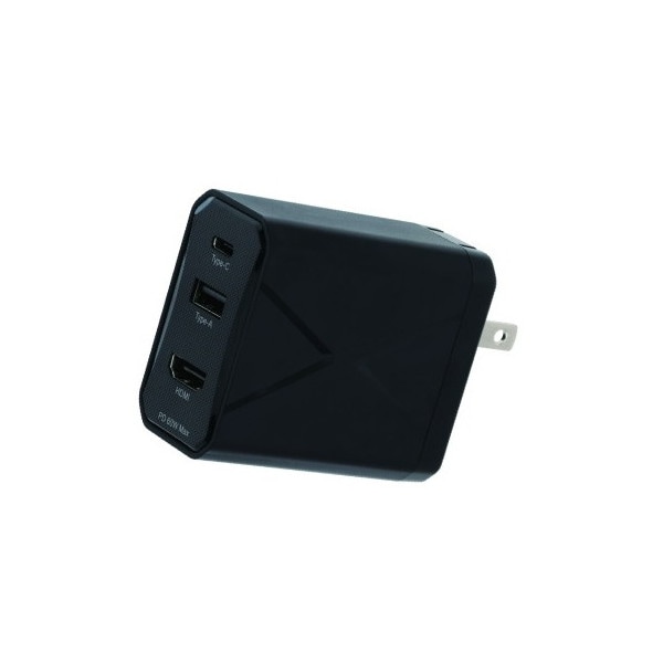 GH-ACU3PA-BK ブラック [マルチドック充電器 3ポート 60W USB Type-Cケーブル付き]