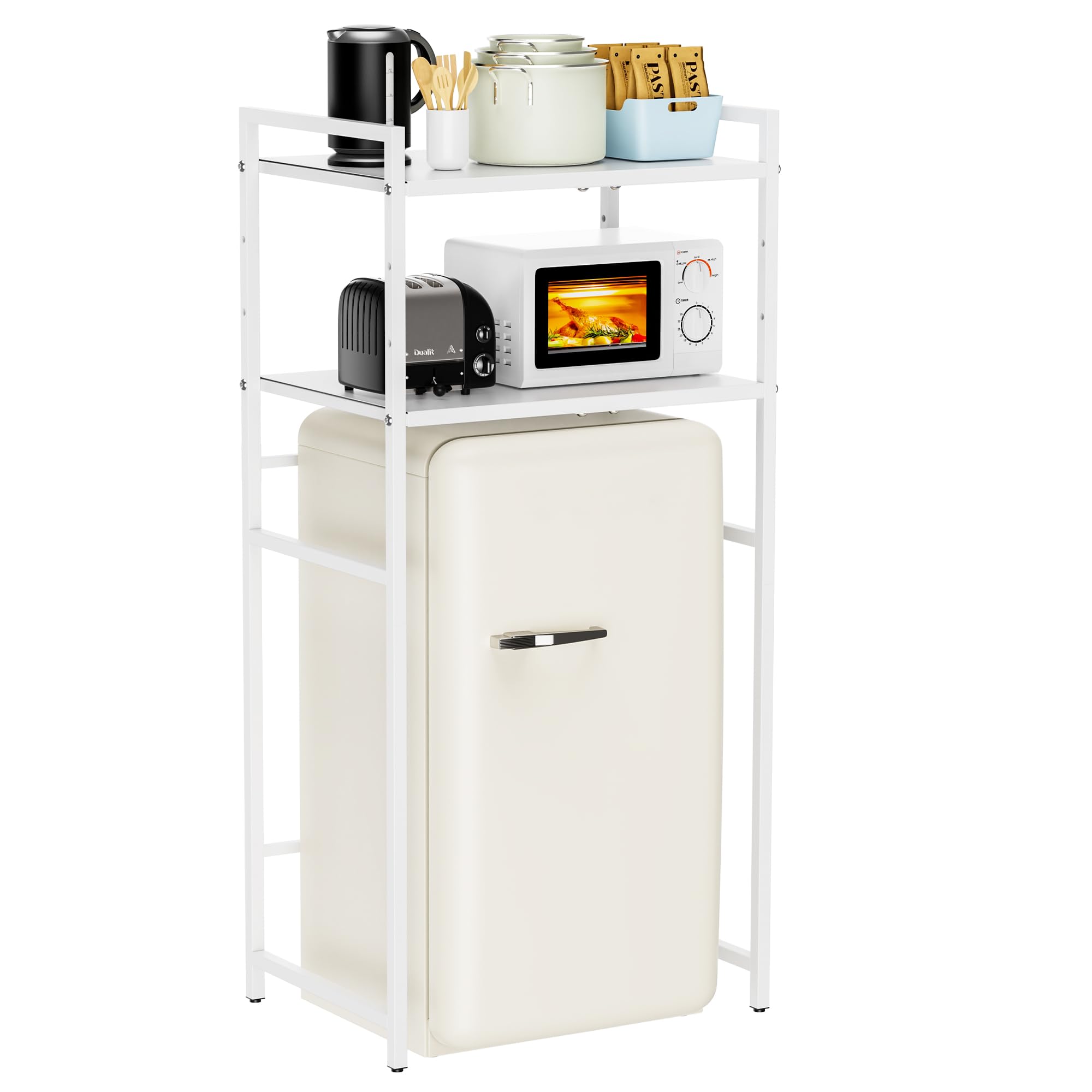 レンジラック レンジボード レンジ台 ゴミ箱上ラック 収納棚 棚3段タイプ オープンラック キッチンラック 洗濯機ゴミ箱冷蔵庫対応 スリム 組立簡単 頑丈 省スペース 隙間収納