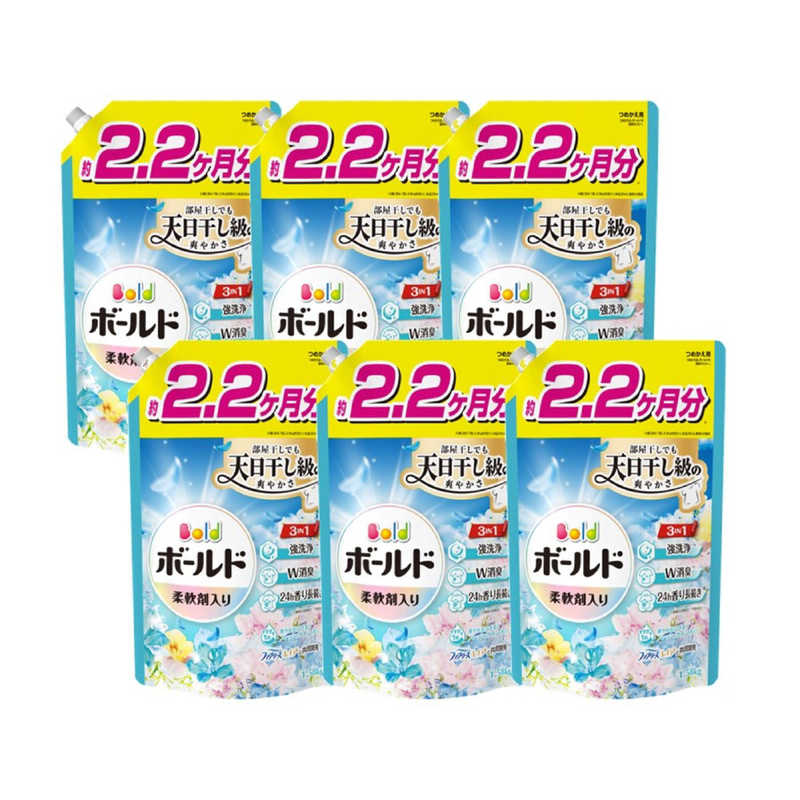 P＆G　(ケース販売)ボールドジェル 爽やかフレッシュフラワーサボンの香り つめかえ用 ウルトラジャンボサイズ×6個 6,667円