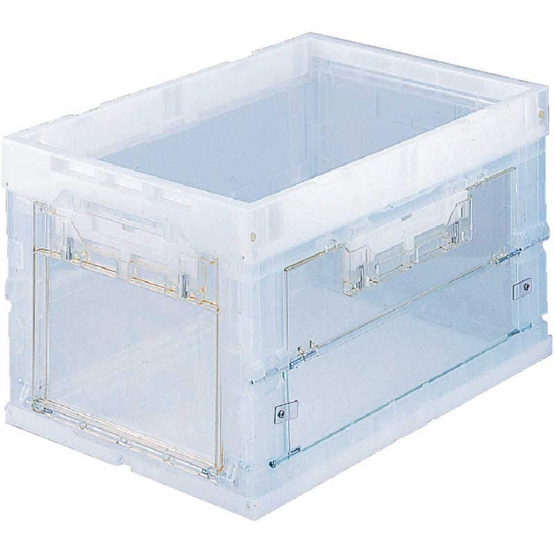 トラスコ中山　α折りたたみコンテナ 50L 扉付 透明　CRS50T