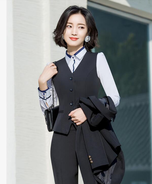 洗えるスーツ4点セットスーツ ビジネス 長袖ジャケット+パンツ/スカート+シャツ+ベスト フォーマル 通勤 OL オフィス 制服 春秋冬着 着痩せ 20代30代40代 ママ 面接 パンツ/スカートスー