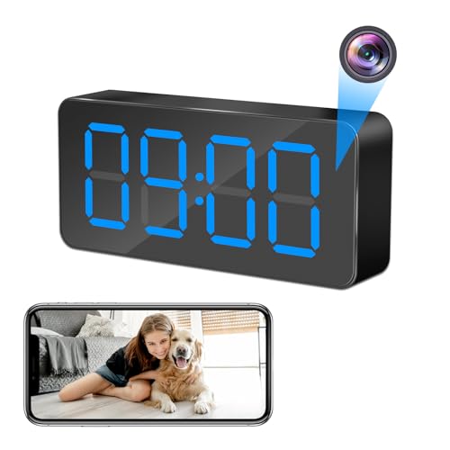 小型カメラ WiFi 隠しカメラ 置き時計型 スパイカメラ 1080P 防犯カメラ 長時間録画 128GB対応 赤外線暗視 動体検知 スマホで遠隔操作 監視カメラ 超小型カメラ 見守り 証拠撮影 日本