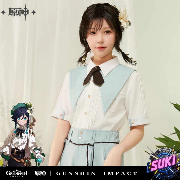 「半袖シャツ」【プロ品質を極める!】原神 グッズ / ウェンティ インプレッションシリーズ / Genshin Impact Venti 温迪 げんしん コスプレ