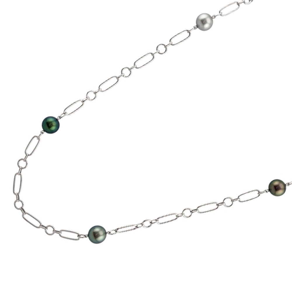 ミキモト モールスコード ネックレス 18金 K18ホワイトゴールド パール MIKIMOTO 中古 美品