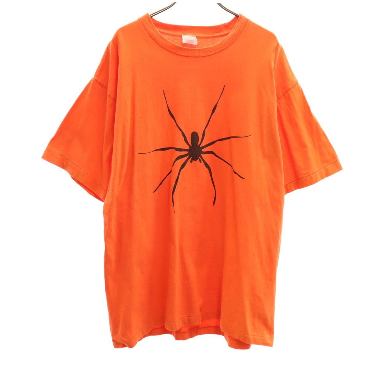 90s カナダ製 オールド 半袖 Tシャツ L オレンジ系 シングルステッチ メンズ 古着