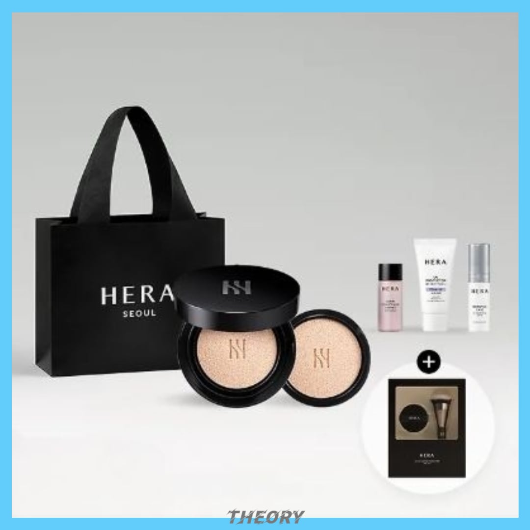 [限定ギフトセット] ブラック クッション ファンデーション 本品 15g + リフィル 15g + 専用ブラシ&パフセット + ベーストリオキット / 9 COLOR