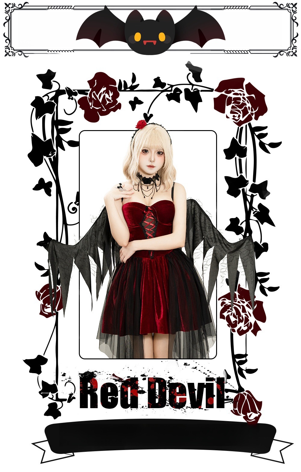 4点セット ハロウィン 仮装 大人 女性 天使 悪魔 魔女 デビル コスプレ ジュニア レディース ハロウィーン衣装 赤色 黒 キャミ ワンピース セクシー 可愛い 変装 つばさ 首飾り 髪飾り