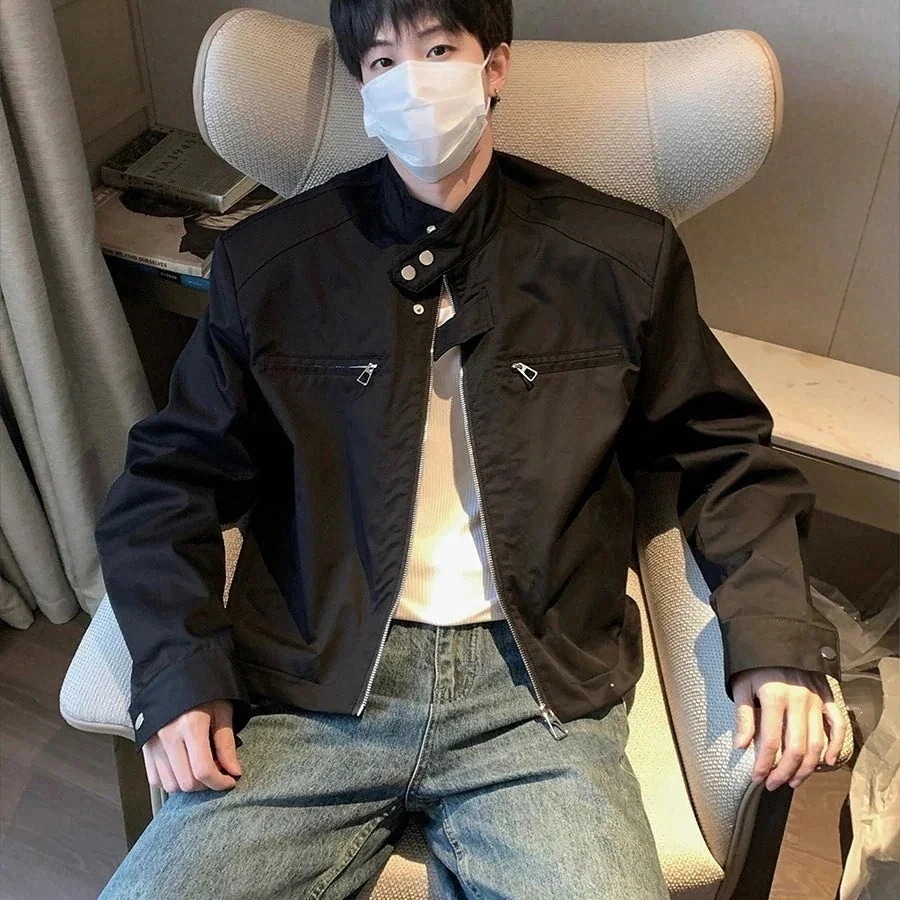 【急速出荷!】人气新作男子高生ショートジャケットジャケットの厚く短いセクションとのパイロットジャケットジャケット