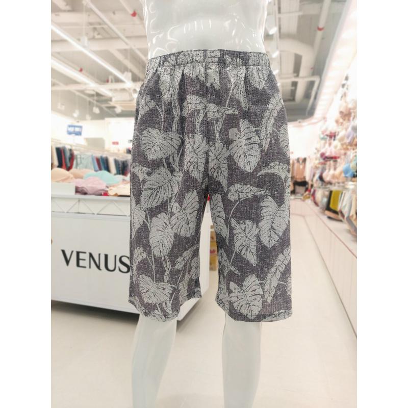 [釜山店] []綿80番手 リップル木の葉捺染 男性イージー下衣(WPA872MP GY)