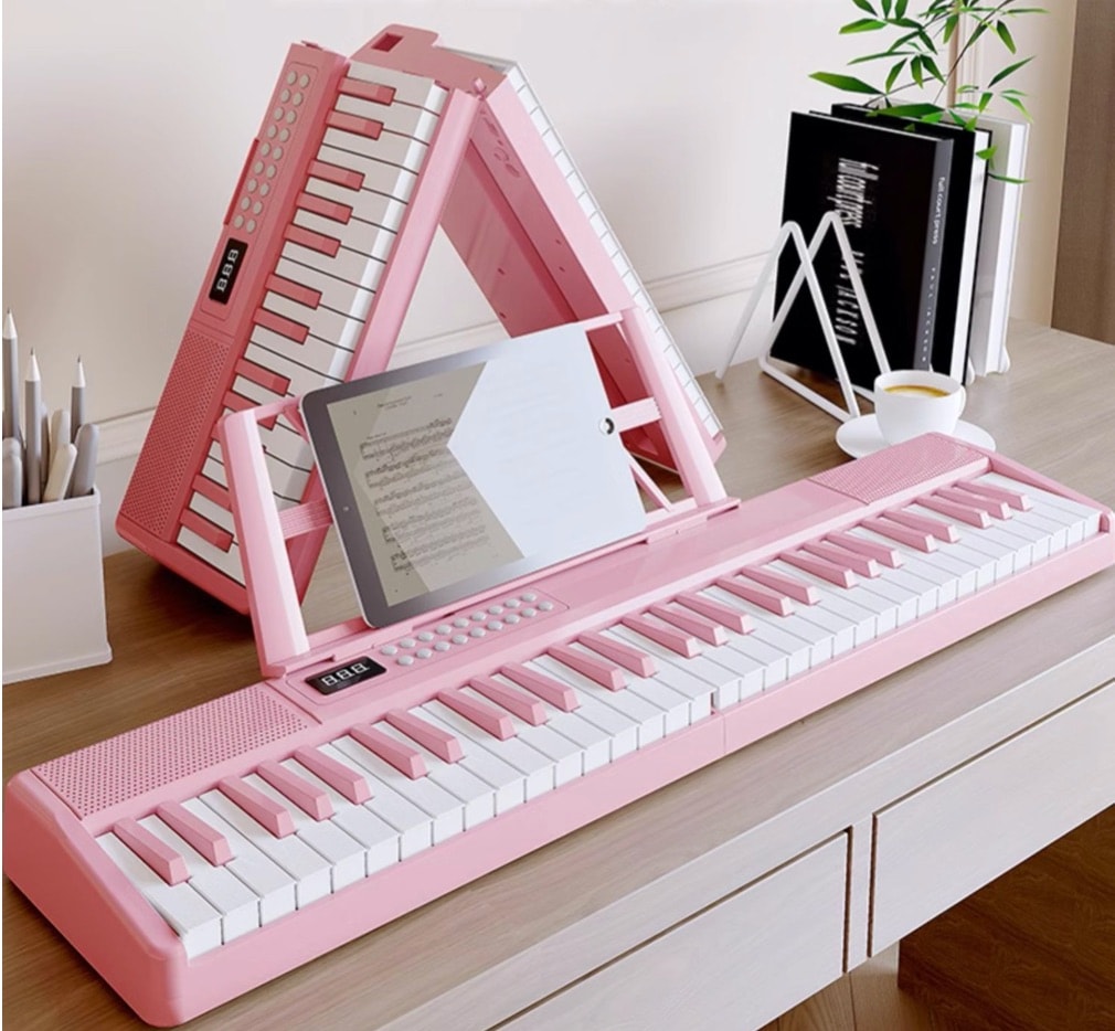 折り畳み式エレクトリックピアノ 61キー デジタルピアノ フォースキーボード スマート電子ピアノ 鍵盤楽器