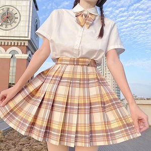 メガ割 jk制服 長袖の 日本のチェックスカート 女子学生服 学院の風 春秋服 シャツ スーツ スカ