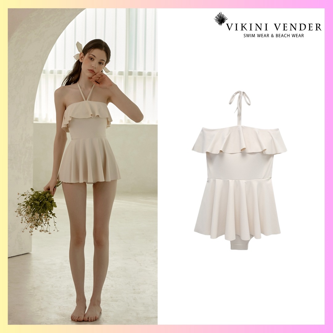 Lona Frill Flare Monokini + FREE OMAKE ワンピース水着 モノキニ リボンデザイン水着 水着 レディース ワンピース水着 おしゃれ 水着 人気 韓国水着