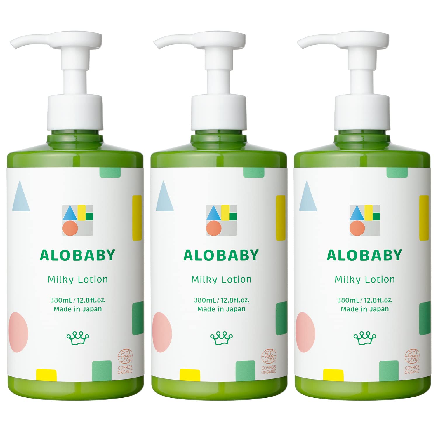 【香りが選べる！】ベビーローション アロベビー ミルクローション ビッグボトル 380ml 3本 (やさしいアロマの香り)