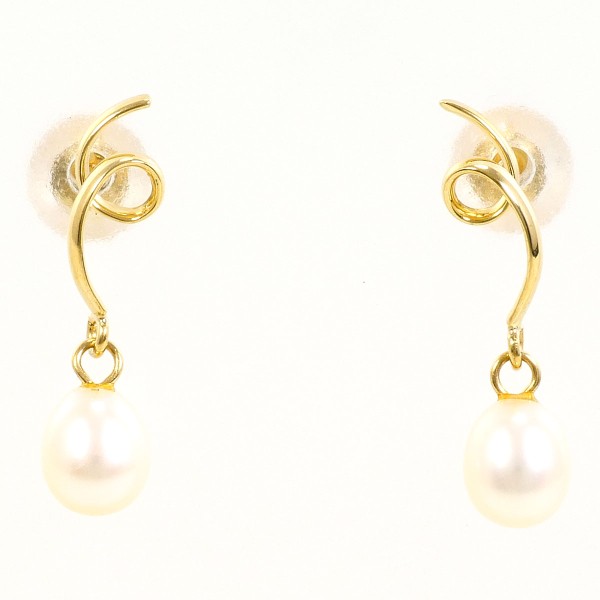 K18 18金 YG ピアス パール(真珠) ジュエリー 中古