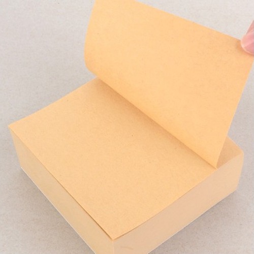 正方形粘着式餅メモ用紙400枚バタークリーム色1本学校幼稚園オフィスメモ手書きフレーズ