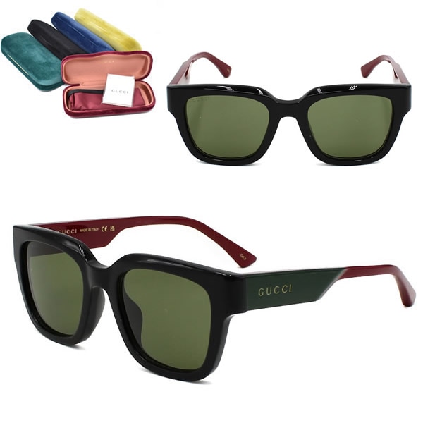 サングラス GG1670SK-005 サングラス アジアンフィット メンズ レディース ユニセックス ブラック グリーン