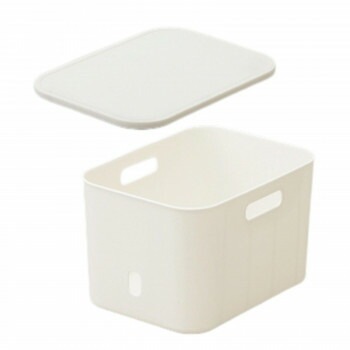 収納用品 natura（ナチュラ） インボックス ソフト SM フタ付き 4個組 ホワイト NIBS-SM4-FS4