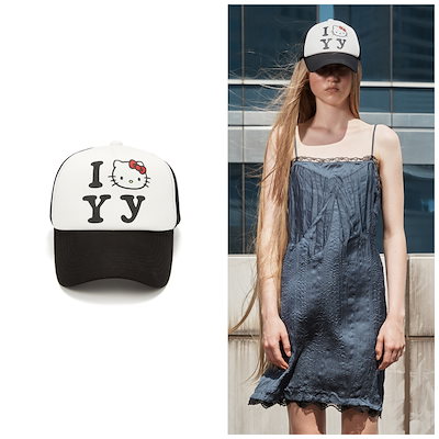 [オープンワイワイ] OPEN YY HELLO KITTY X YY TRUCKER CAP☆ Open Yy x Hello Kitty】 Trucker Cap Black (OPEN YY_TheOpen