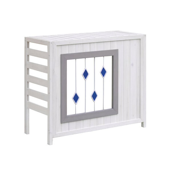 住まいスタイル AC-DG930WHT ステンドグラス室外機カバー glass(グラス) ホワイト メーカー直送