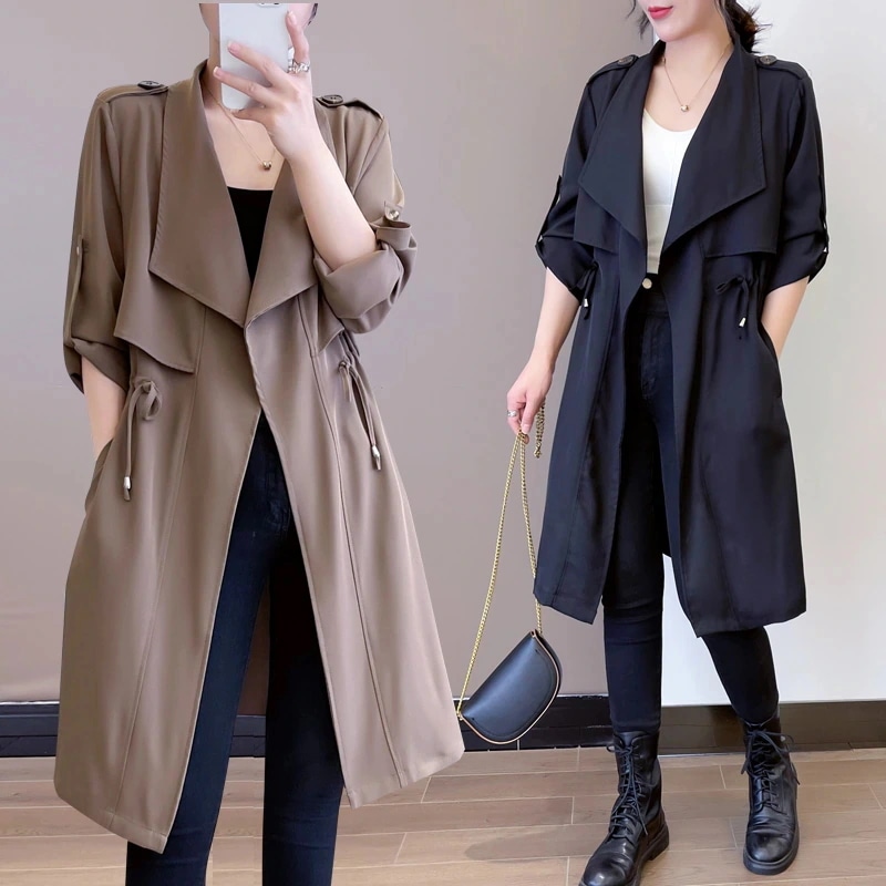 トレンチコートレディーススプリングコートロングコート秋服アウター秋春コート今日は30パーセント