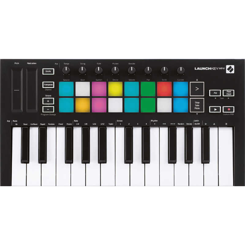 NOVATION　軽量コンパクトな25ミニ鍵盤仕様のMIDIキーボード/コントローラ　LaunchKeyminiMK3 ブラック