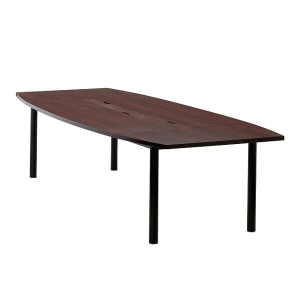 会議テーブル 幅300cm 木目調 スチール脚 配線 ユニット オフィス ミーティング テーブル 法人限定 54,408円