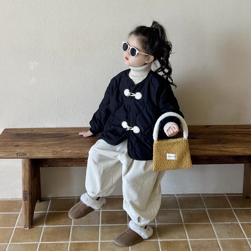 【2枚購入で100円OFF】 韓国子供服 子供服 秋冬新作セット 女子冬新しい綿ジャケットは牛角綿衣類暖かい衣服コートを厚くした 最安値保証 品質良い