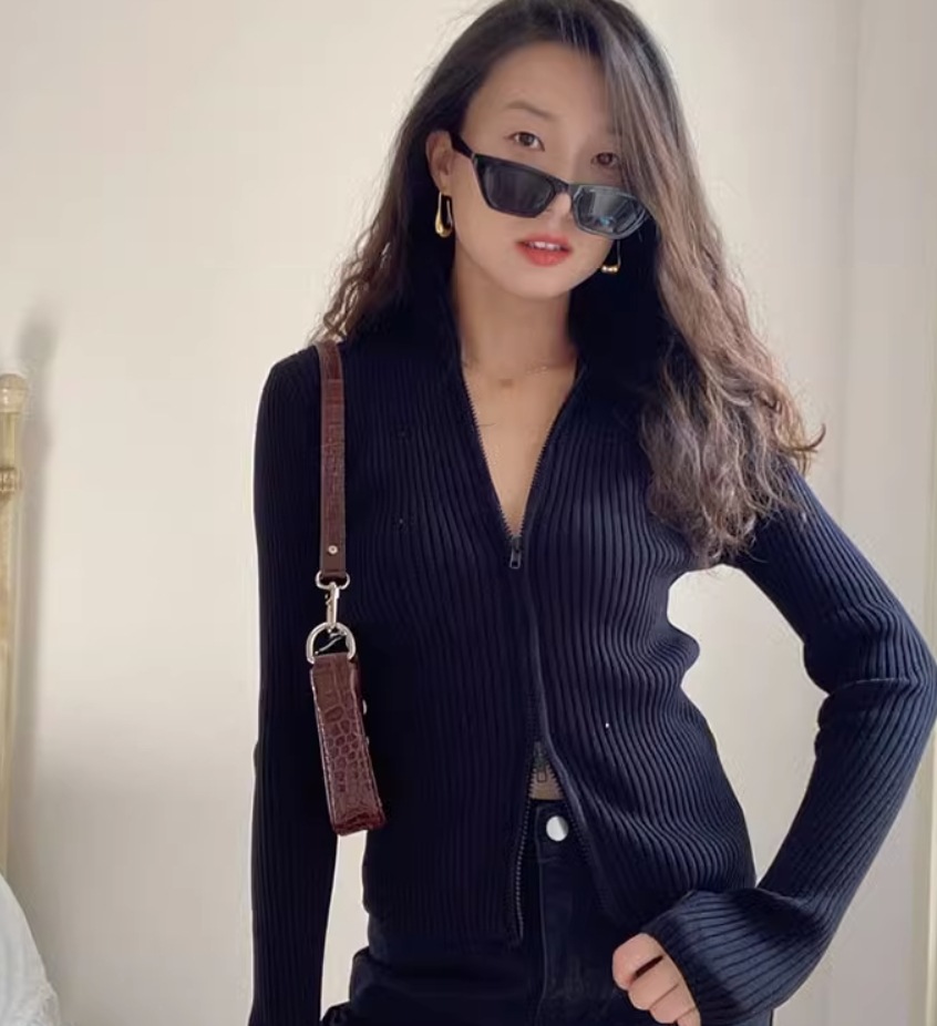 トップス デート モテアイテム ニットソー リブ 前開き ニット コットン 大人可愛い きれいめ 上品 おしゃれ かっこいい 大人可愛い ラブリー キュート ガーリー クール モード系 セクシー 5,382円