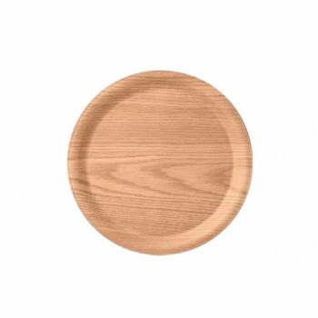 福井クラフト　耐熱木）φ36.5cm丸トレーチュラルブラウンSL 17416120