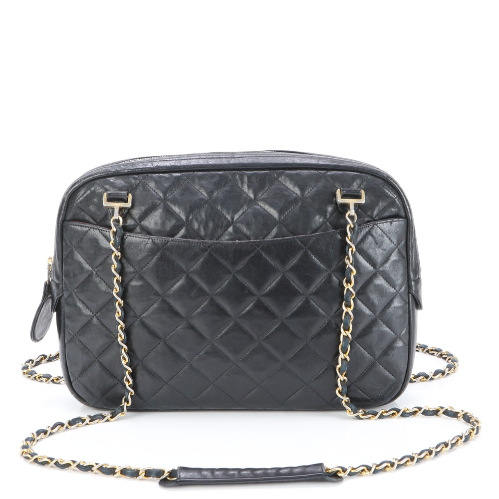 美品 シリアルシール付 マトラッセ ラムスキン レザー ゴールド チェーン ショルダーバッグ 斜め掛け ハンド トート レディース ELE BI22-10 中古 47,880円